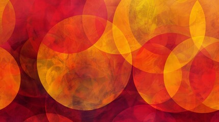Abstract Red and Yellow Circles Background.