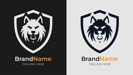 Bold monochrome dog head logo