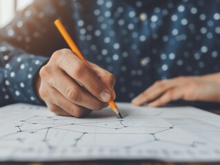 Person marking dates on a calendar based on astrological events, astrology calendar, zodiac planning