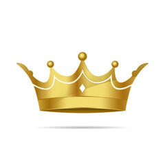 Golden Crown With Gradient Mesh, Vector Illustration