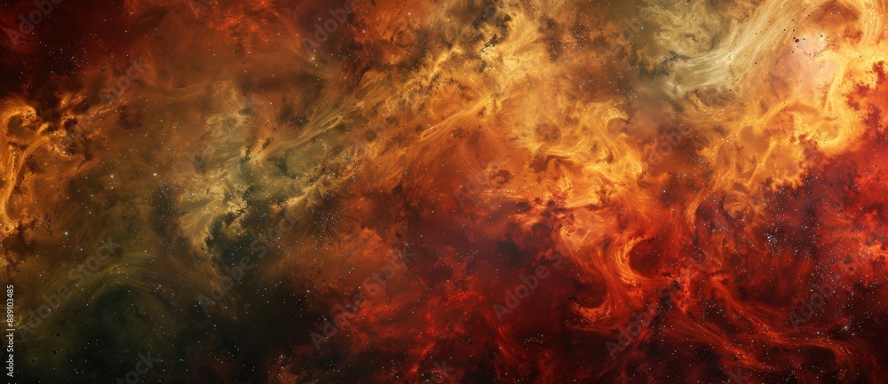 Poster swirling nebula clouds dance gracefully in deep space, creating a mesmerizing abstract pattern in sh