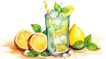Fototapeta premium mojito cocktail with lime