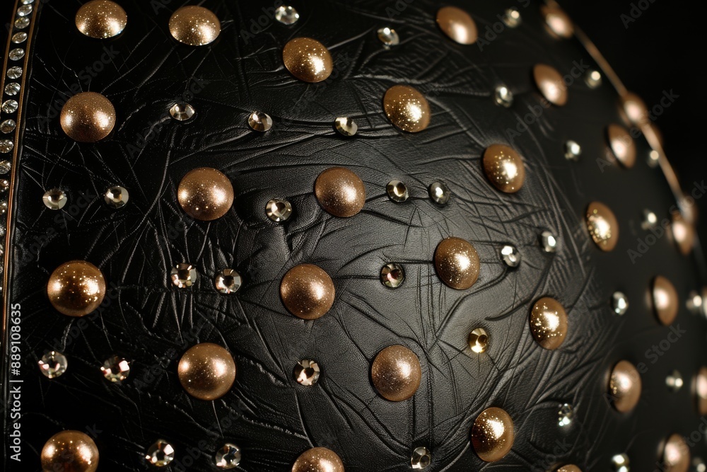 Aufkleber artistic black and gold spherical object with spiked design creating a striking and luxurious aesthe