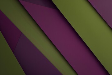 Fototapeta premium Green and purple diagonal stripes are overlapping creating a modern and stylish background with a three-dimensional feel