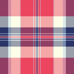 Many seamless tartan pattern, sparse fabric plaid textile. Irish vector background check texture in light and red colors.