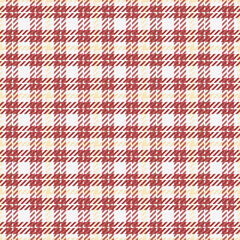 Gift paper seamless tartan textile, quality check fabric plaid. Warmth vector pattern background texture in white and red colors.