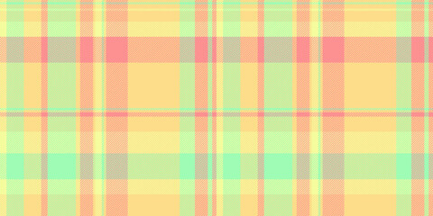 Festival check seamless fabric, customized pattern vector textile. Contour plaid tartan texture background in amber and green colors.