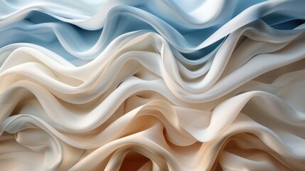 Abstract Waves of Soft Fabric in Pastel Colors Creating a Serene and Elegant Background