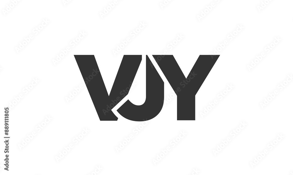 Fototapete VJY logo design template with strong and modern bold text. Initial based vector logotype featuring simple and minimal typography. Trendy company identity.