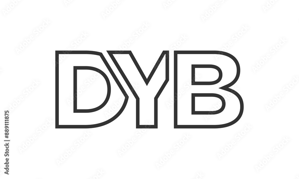 Poster dyb logo design template with strong and modern bold text. initial based vector logotype featuring s