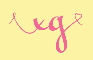 XG initial wedding monogram calligraphy vector illustration. Hand drawn lettering x and g love logo design for valentines day poster, greeting card