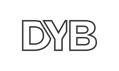 DYB logo design template with strong and modern bold text. Initial based vector logotype featuring simple and minimal typography. Trendy company identity.