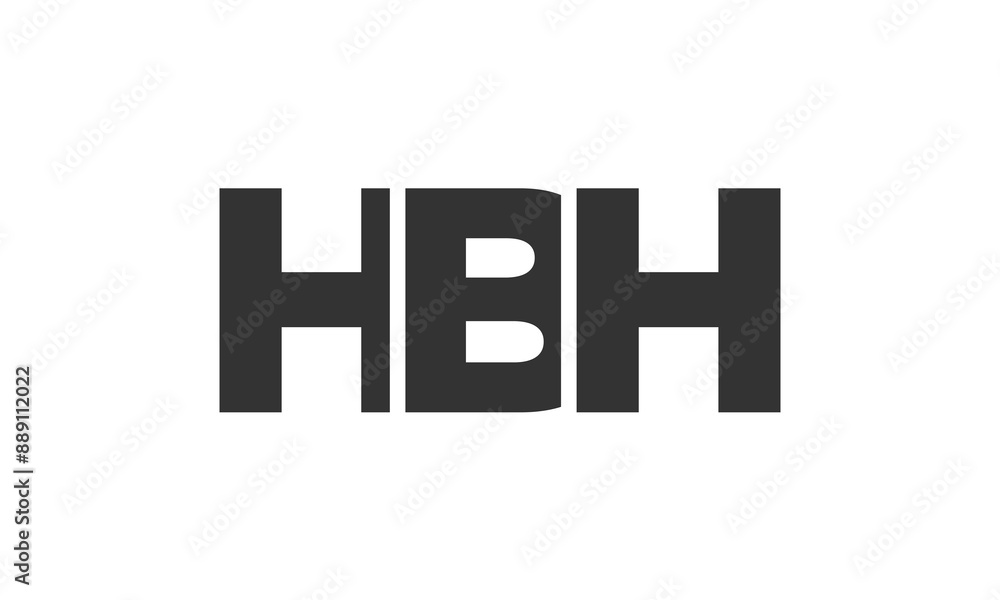 Poster hbh logo design template with strong and modern bold text. initial based vector logotype featuring s