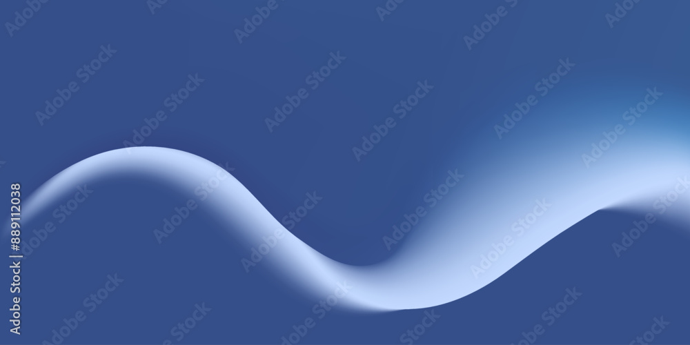 Wall mural abstract modern white blurred curve on blue background. vector illustration