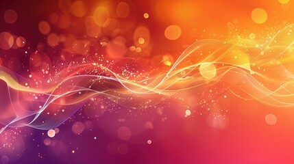 Fototapeta premium A colorful, swirling background with a lot of dots and blurs. The background is orange and purple