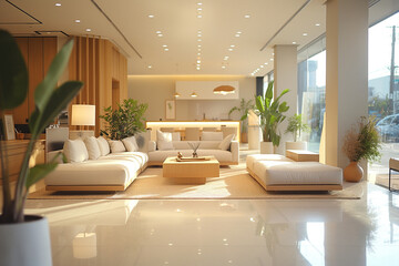 Fototapeta premium A contemporary fully furnished living room