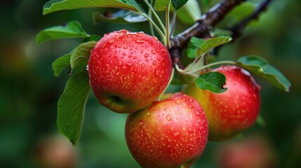Obraz premium Apples ready for picking on a tree branch