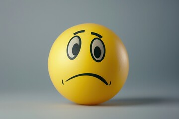 Fototapeta premium a yellow ball with an embarrassed face