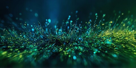 Naklejka premium A color blurred background is presented in light green and blue, showcasing bold saturation innovator aesthetics, minimalist nature studies, neon and fluorescent light.