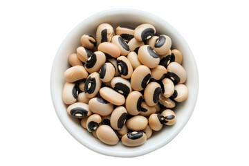 Raw black eyed pea seeds isolated on transparent background