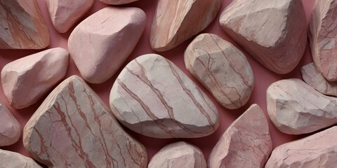 Naklejka premium Abstract rock background for cosmetic product display, pastel pink background. AI generated.