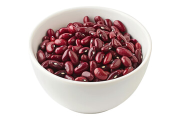 Red beans in white bowl isolated on transparent background