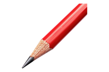 Red pencil isolated on transparent background
