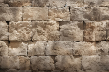Fototapeta premium Processed collage of old ancient sand block wall texture in daylight. Background for banner