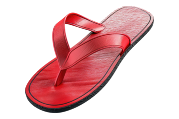 Red sandal isolated on transparent background