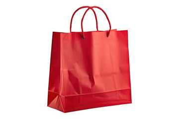 Red shopping bag isolated on transparent background