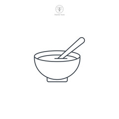 bowl soup icon theme symbol vector illustration isolated on white background