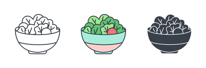 Salad icon theme symbol vector illustration isolated on white background