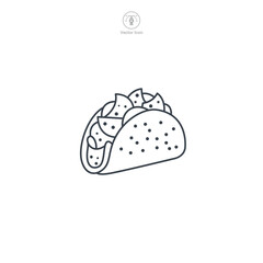 Taco icon theme symbol vector illustration isolated on white background