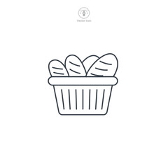 Bakery basket icon theme symbol vector illustration isolated on white background