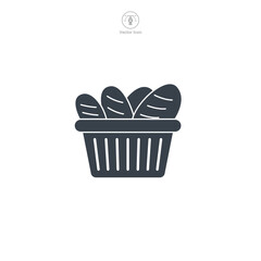 Bakery basket icon theme symbol vector illustration isolated on white background