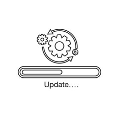 Loading process. Update system icon. Concept of upgrade application progress icon for graphic and web design. Upgrade Update system icon. Vector