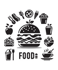 vector food vector art,graphics foods icons set,vintage illustration food clipart,vector foods flat style artwork design.