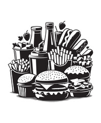 vector food vector art,graphics foods icons set,vintage illustration food clipart,vector foods flat style artwork design.