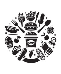 vector food vector art,graphics foods icons set,vintage illustration food clipart,vector foods flat style artwork design.