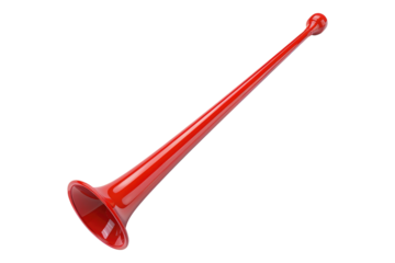 Red vuvuzela isolated on transparent background