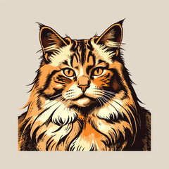 Detailed Cat Portrait Illustration