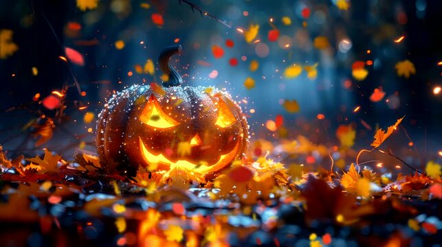 a world where animals have magical abilities and celebrate Halloween with spells and potions. seamless looping time-lapse virtual 4k video animation