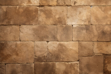 Obraz premium Processed collage of ancient yellow block wall texture. Background for banner, backdrop or texture