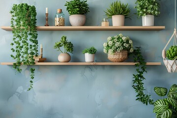 A shelf filled with lots of different types of plants