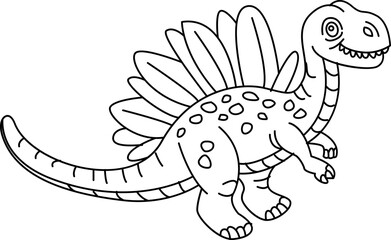 Dinosaurs cartoon, doodle line art