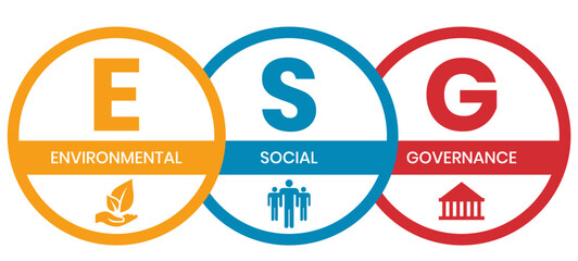 ESG concept of environmental, social and governance in sustainable and ethical business, vector illustration