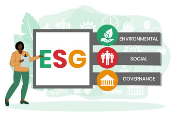 ESG concept of environmental, social and governance in sustainable and ethical business, vector illustration