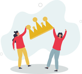 Staff conflict or employee argument, fighting for job promotion or jealousy colleague concept.flat design.illustration with people.