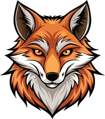 red fox head vector