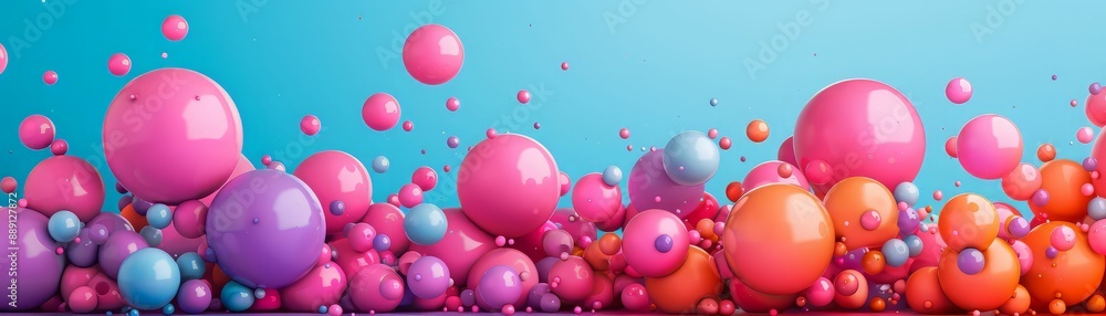 Aufkleber abstract background of colorful floating spheres.